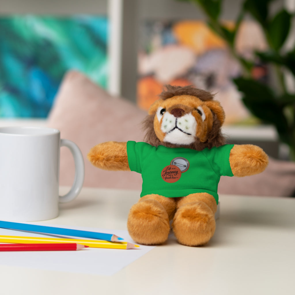 Life is a journey not a finish line. Plush Teddy Bear with Printed Tee — Cute Personalized Gift for Kids & Couples