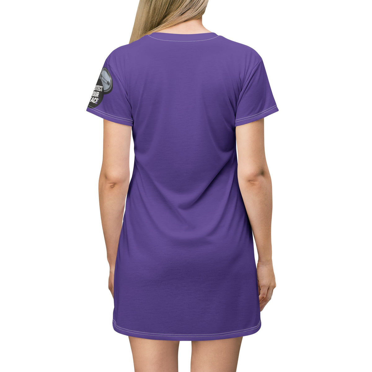 Purple T-Shirt Dress graphic I have a sound mind right bottom protect your peace sleeve.
