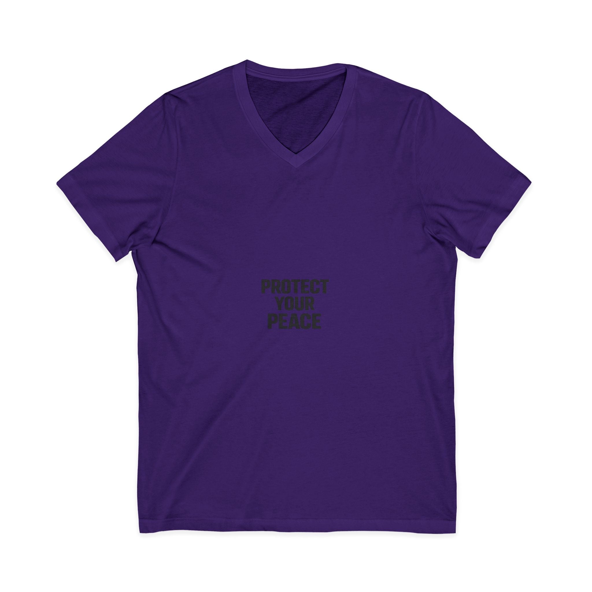 Protect Your Peace V-Neck Tee — Minimalist Self-Care Message Shirt