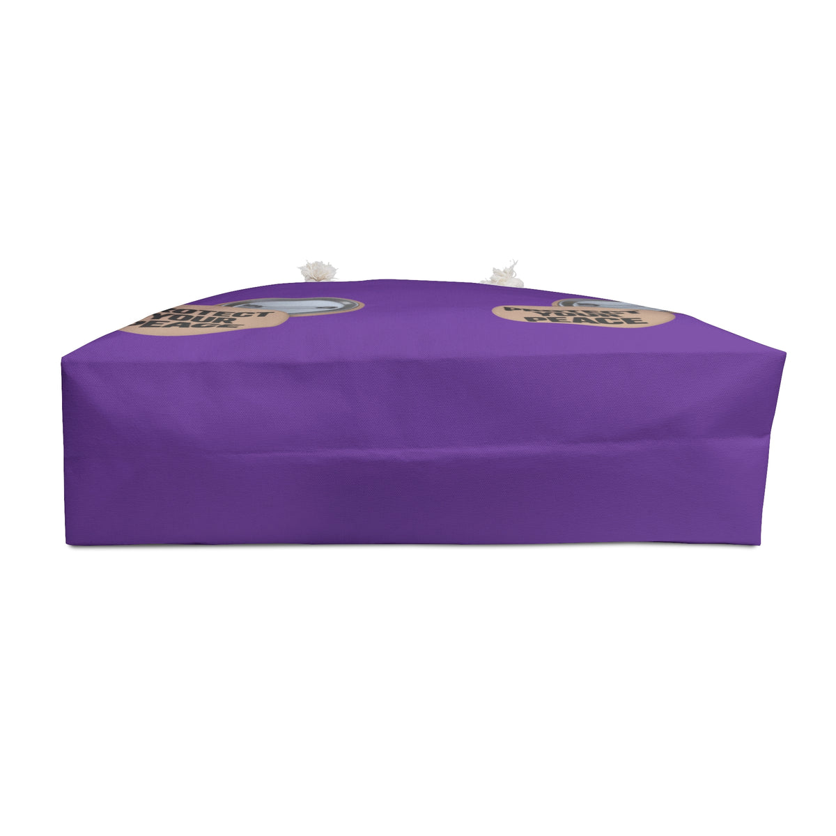 Protect Your Peace Weekender Bag — Purple Travel Tote with Motivational Button Design
