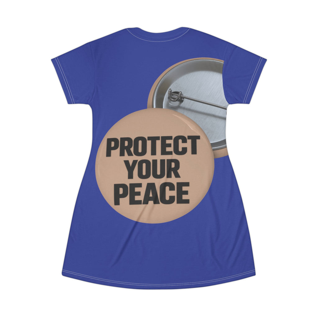 Protect Your Peace T-Shirt Dress – Relaxed AOP Graphic Tee Dress