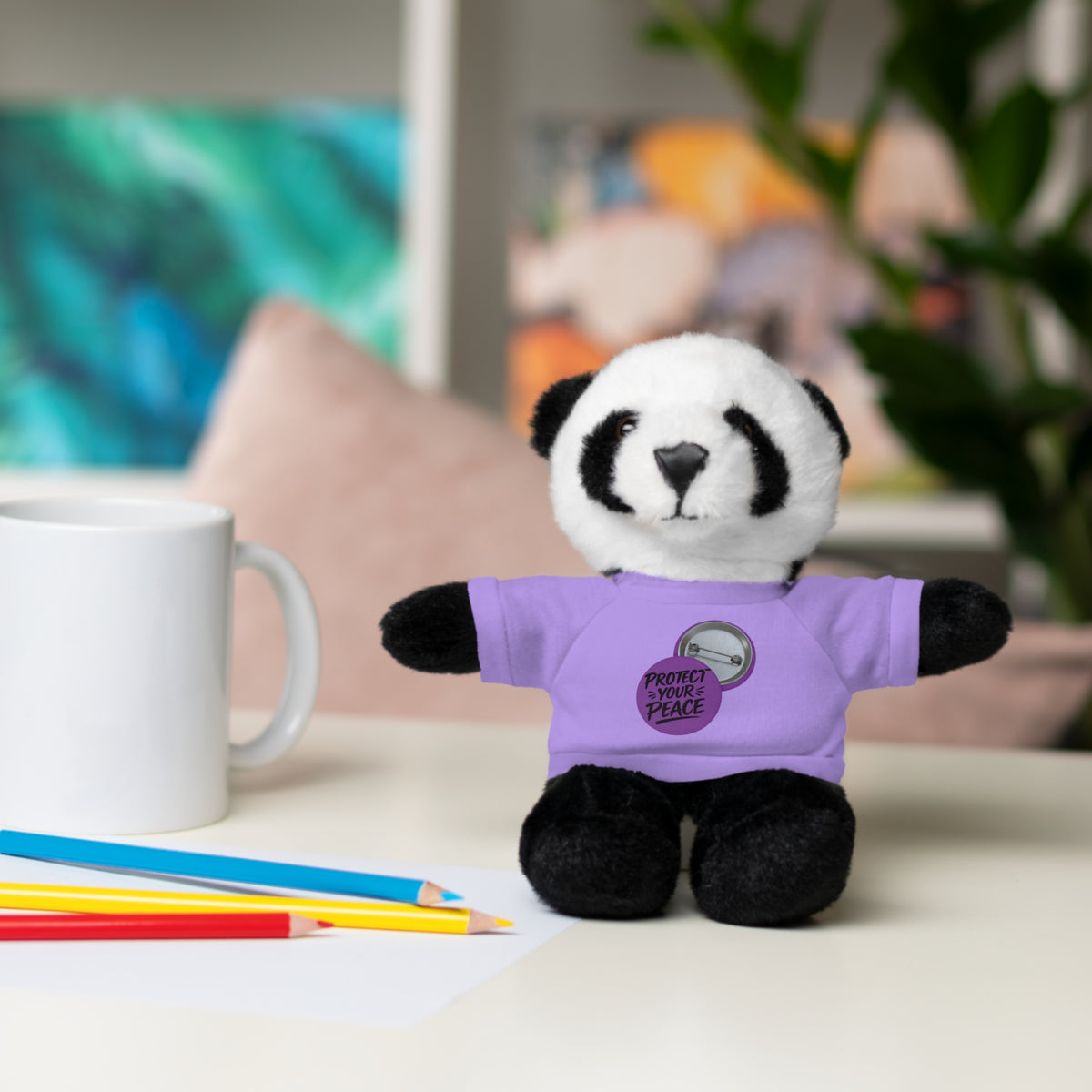 Plush Bear with 'Protect Peace' Tee