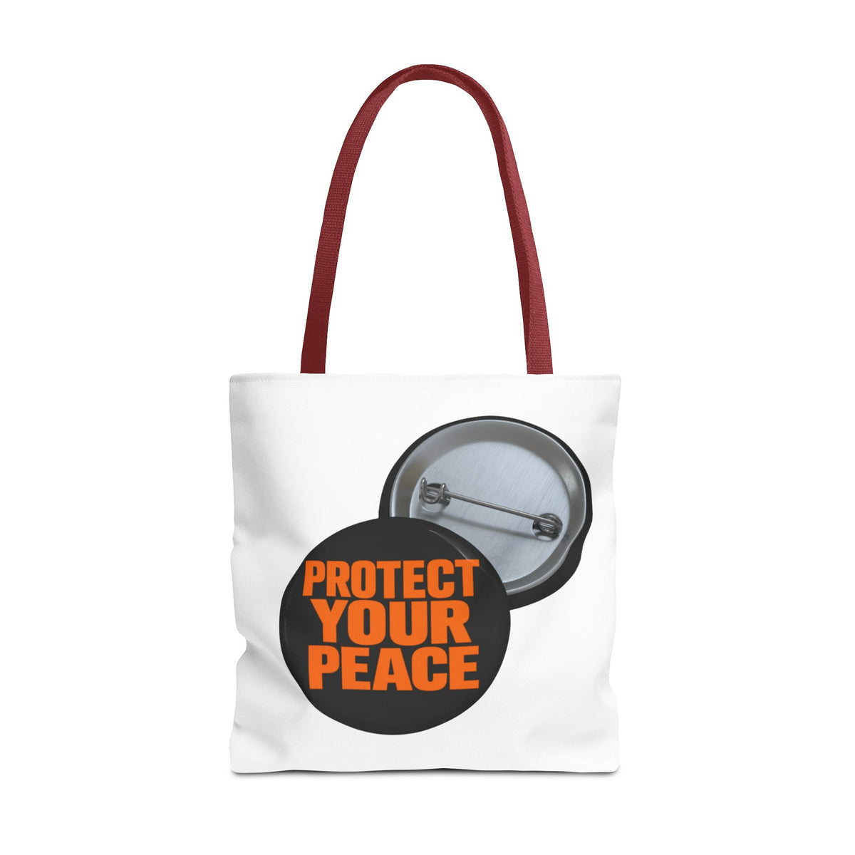 Tote Bag — Protect Your Peace Button Print Canvas Tote