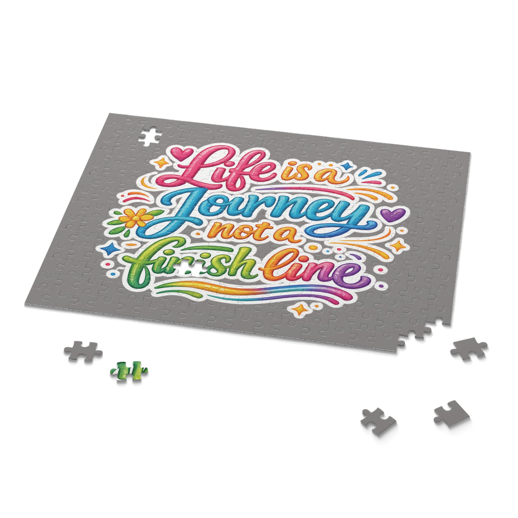 Puzzle — "Life is a Journey, Not a Finish Line" Colorful Inspirational Jigsaw