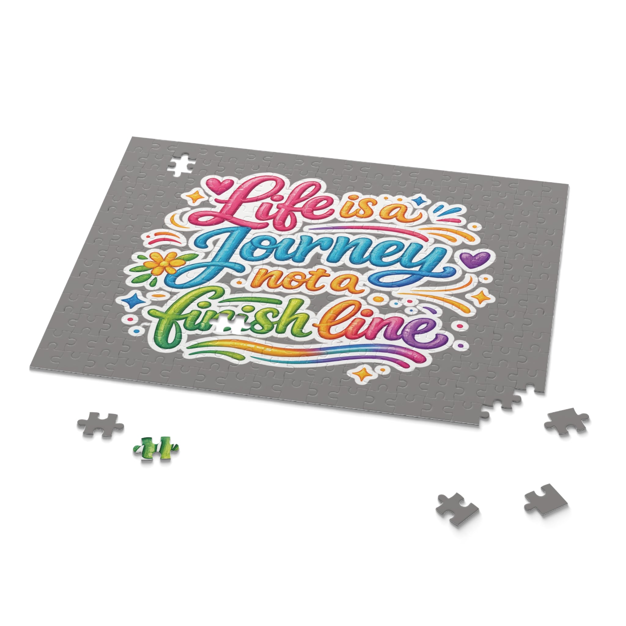Puzzle — "Life is a Journey, Not a Finish Line" Colorful Inspirational Jigsaw