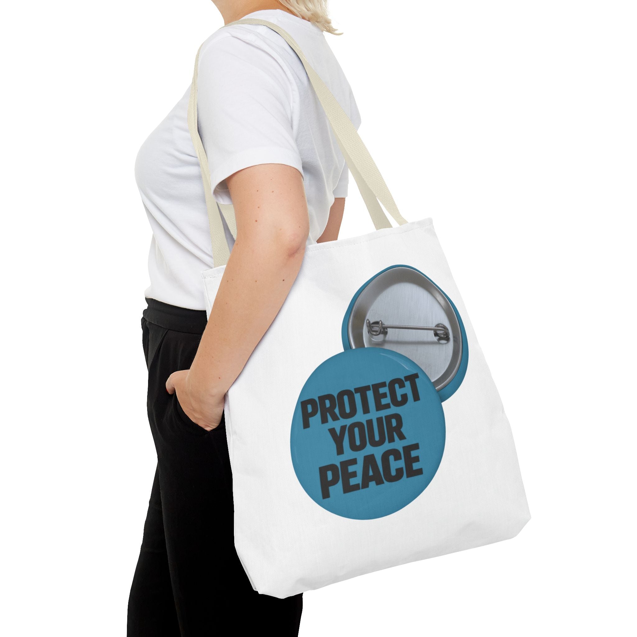 Protect Your Peace Tote Bag - Inspirational Everyday Canvas Shopper