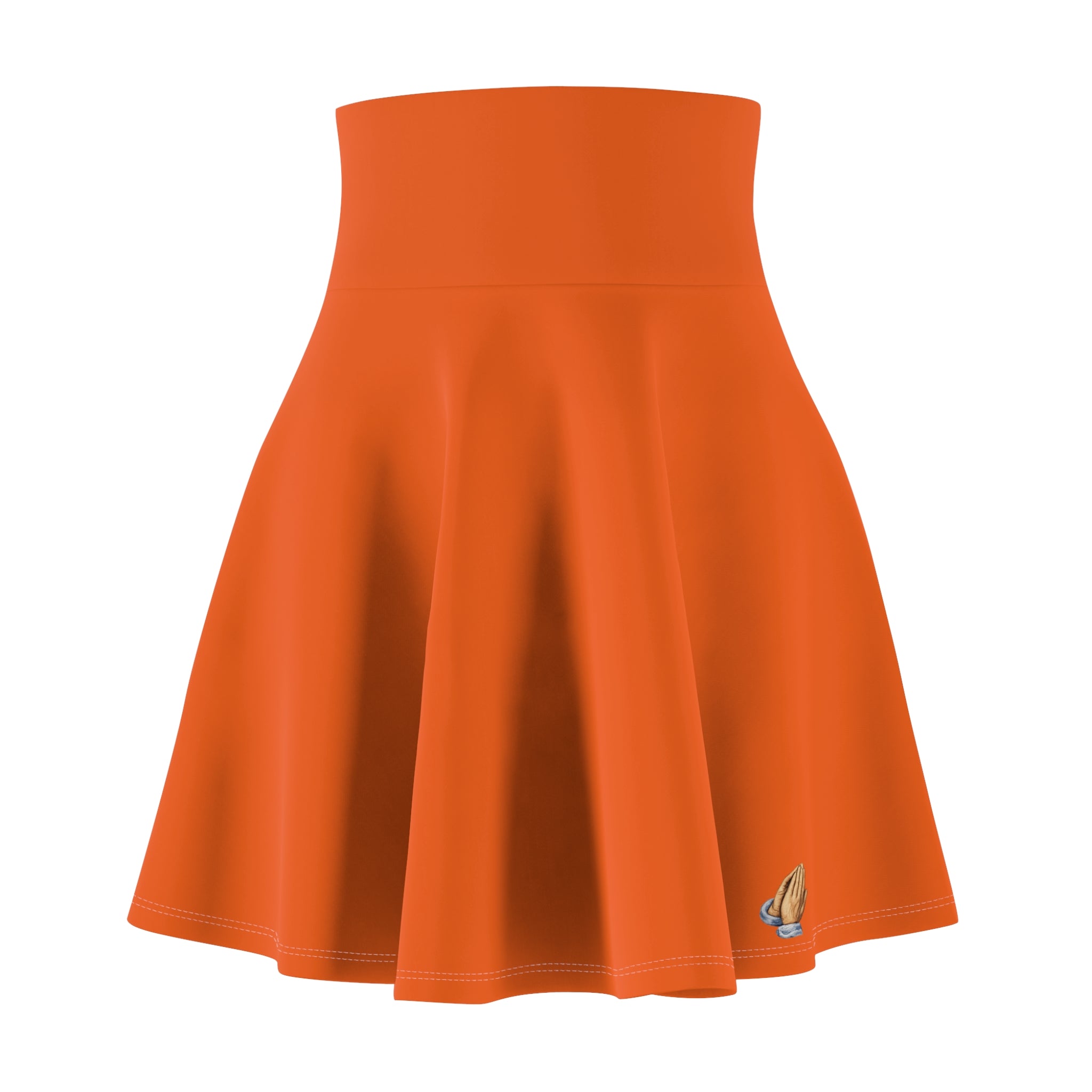 Orange Skater Skirt — Flared High-Waist AOP Women's Mini