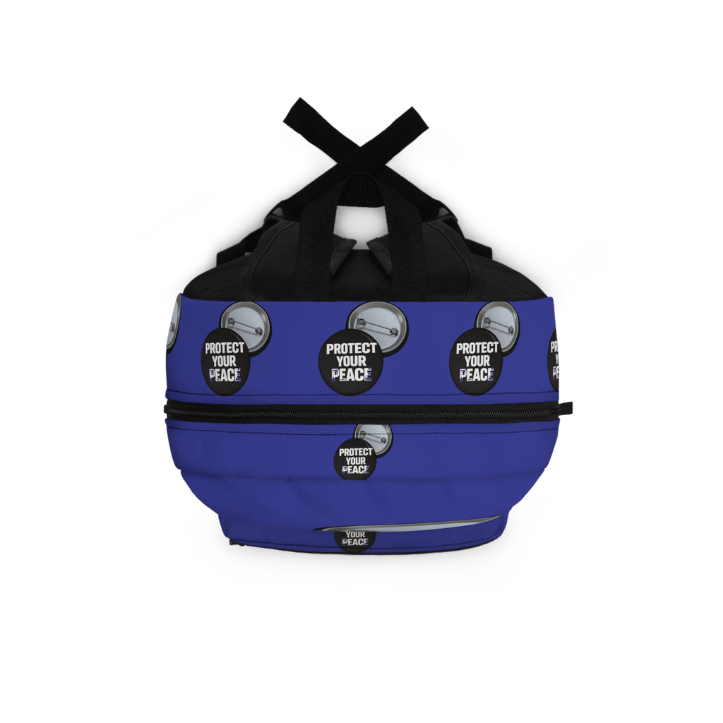 Protect Your Peace Backpack — Minimal Button Badge Design