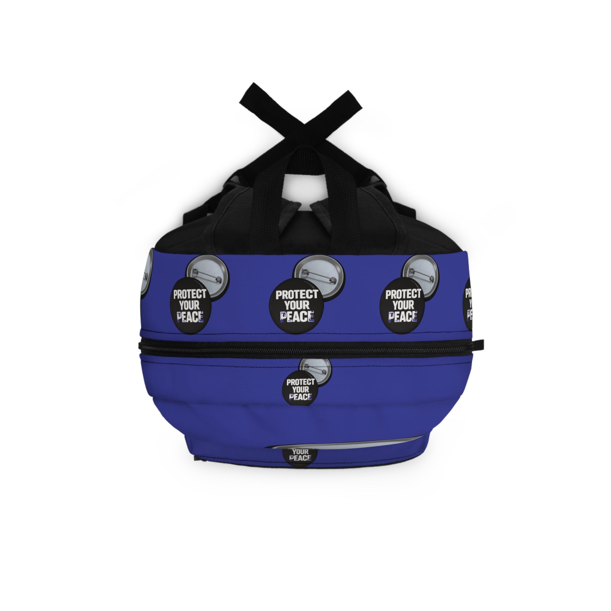 Protect Your Peace Backpack — Minimal Button Badge Design
