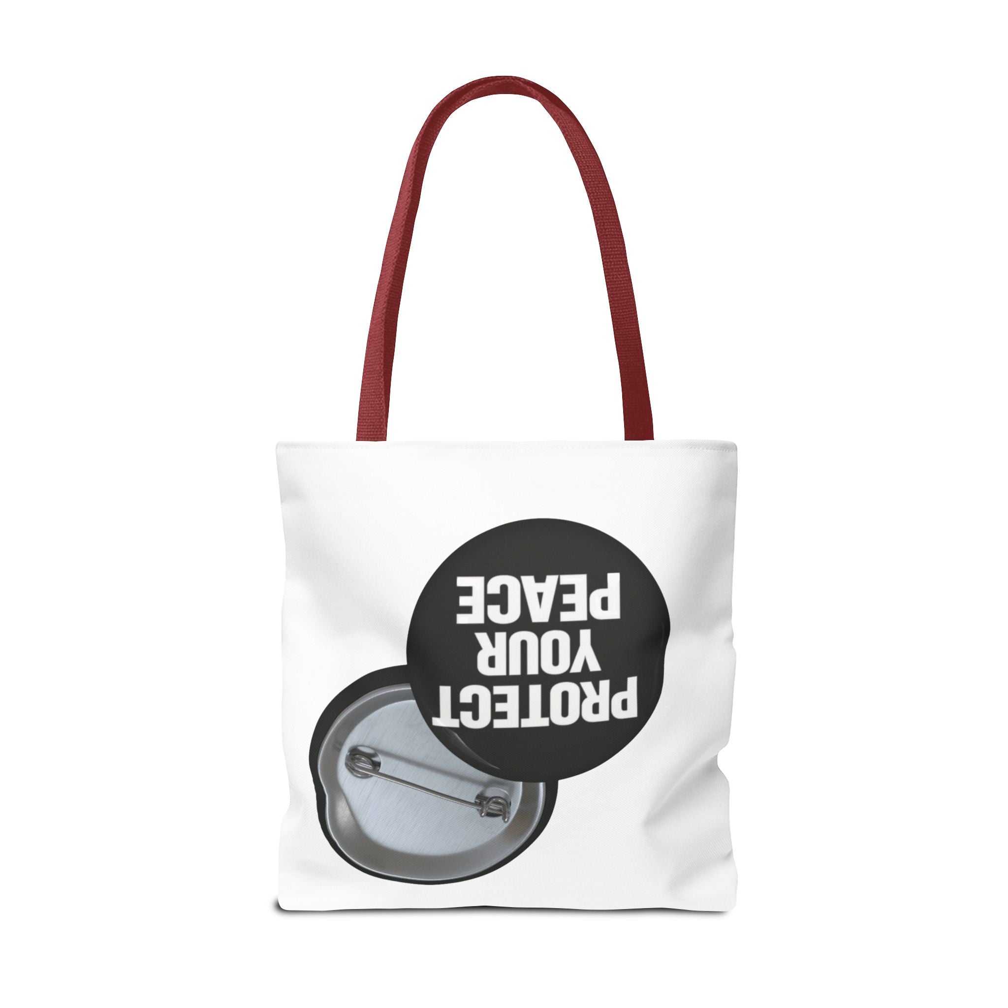 Tote — "Protect Your Peace" Button Design Cotton Tote Bag