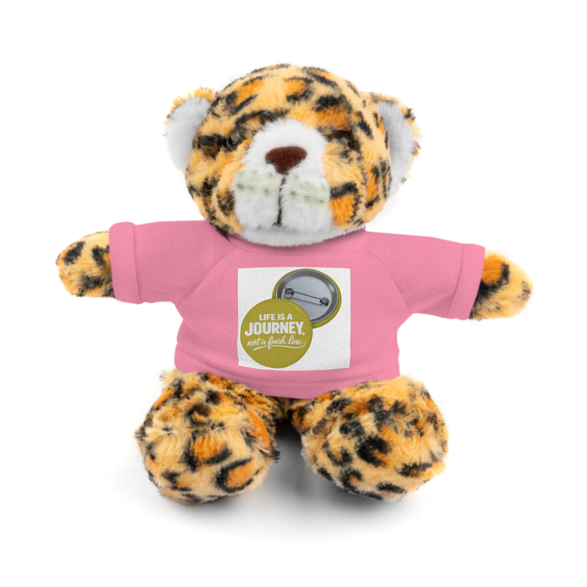 Cute Brown Teddy Bear with 'Life Is a Journey not a finish line.' Tee — Plush Gift for Kids & Travelers