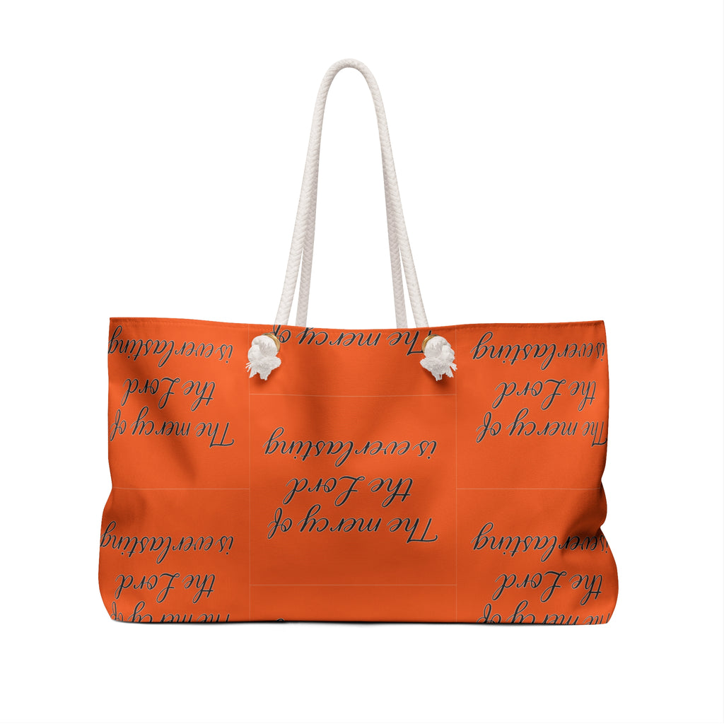 Weekender Bag – "The mercy of the Lord is everlasting" Religious Travel Tote