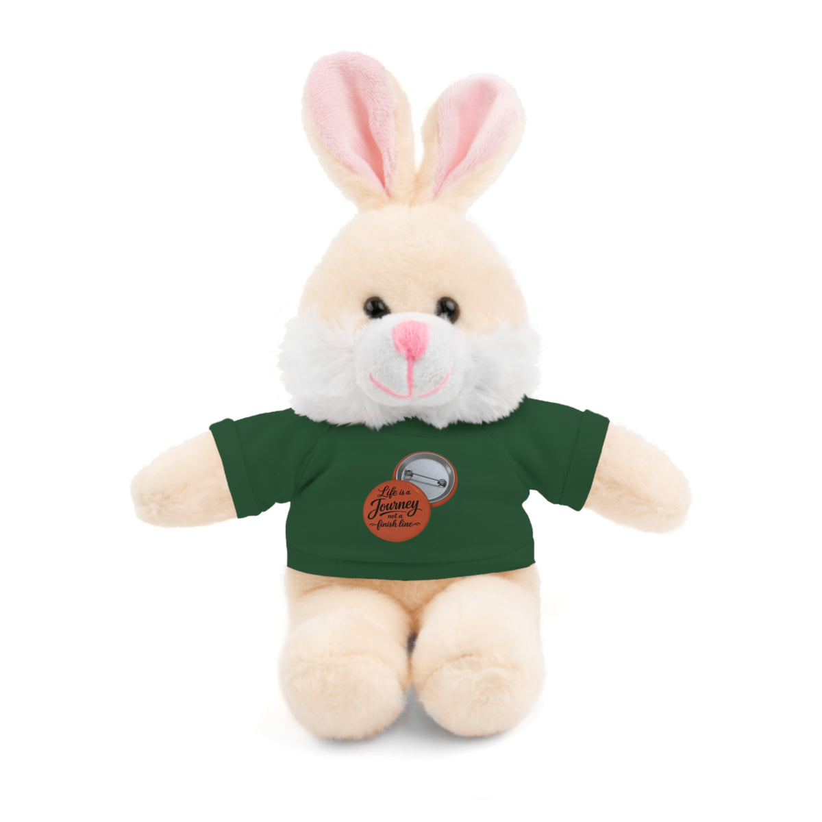 Life is a journey not a finish line. Plush Teddy Bear with Printed Tee — Cute Personalized Gift for Kids & Couples