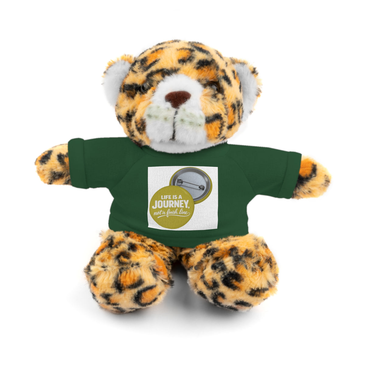 Cute Brown Teddy Bear with 'Life Is a Journey not a finish line.' Tee — Plush Gift for Kids & Travelers