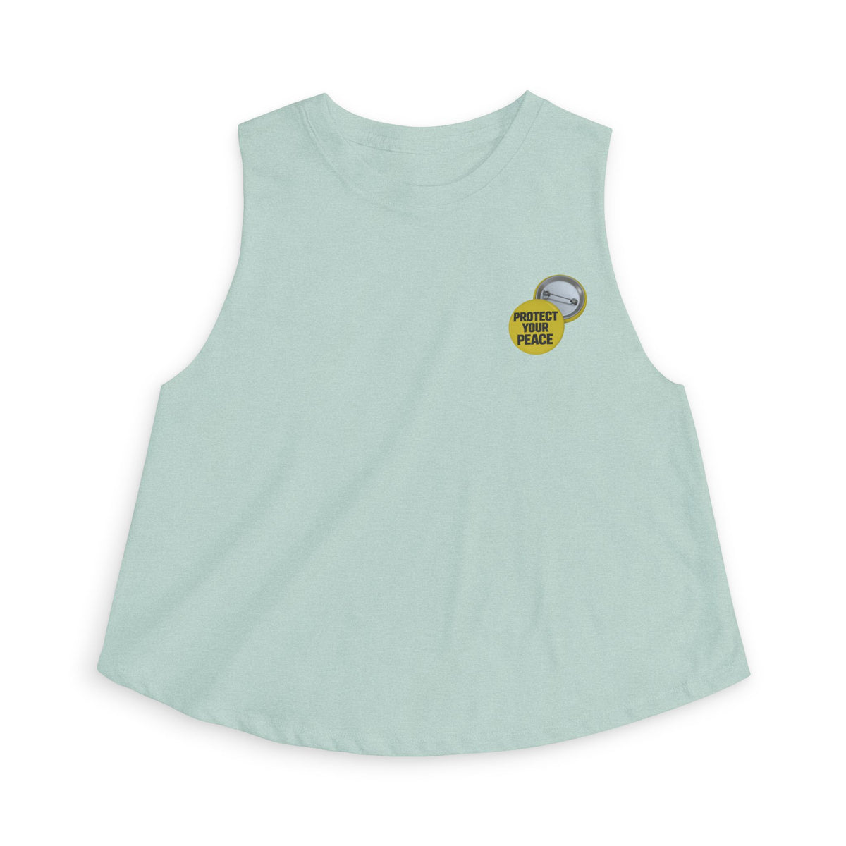 Women's Crop Top — 'Protect Your Peace' Minimal Badge Tank Top