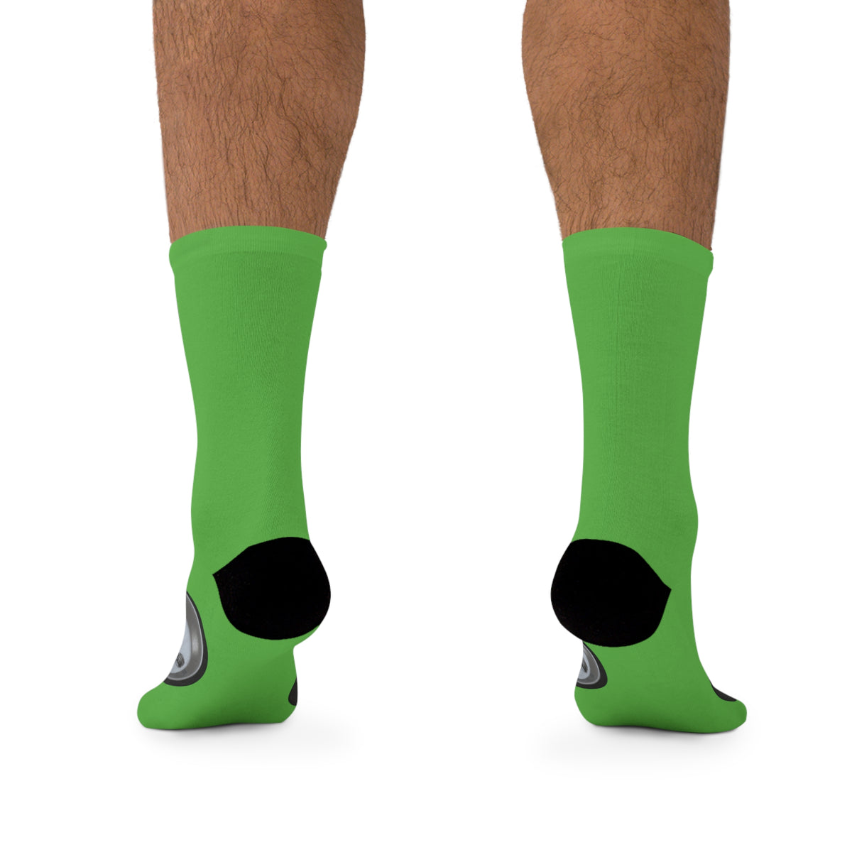 Protect Your Peace Green socks with graphic design .