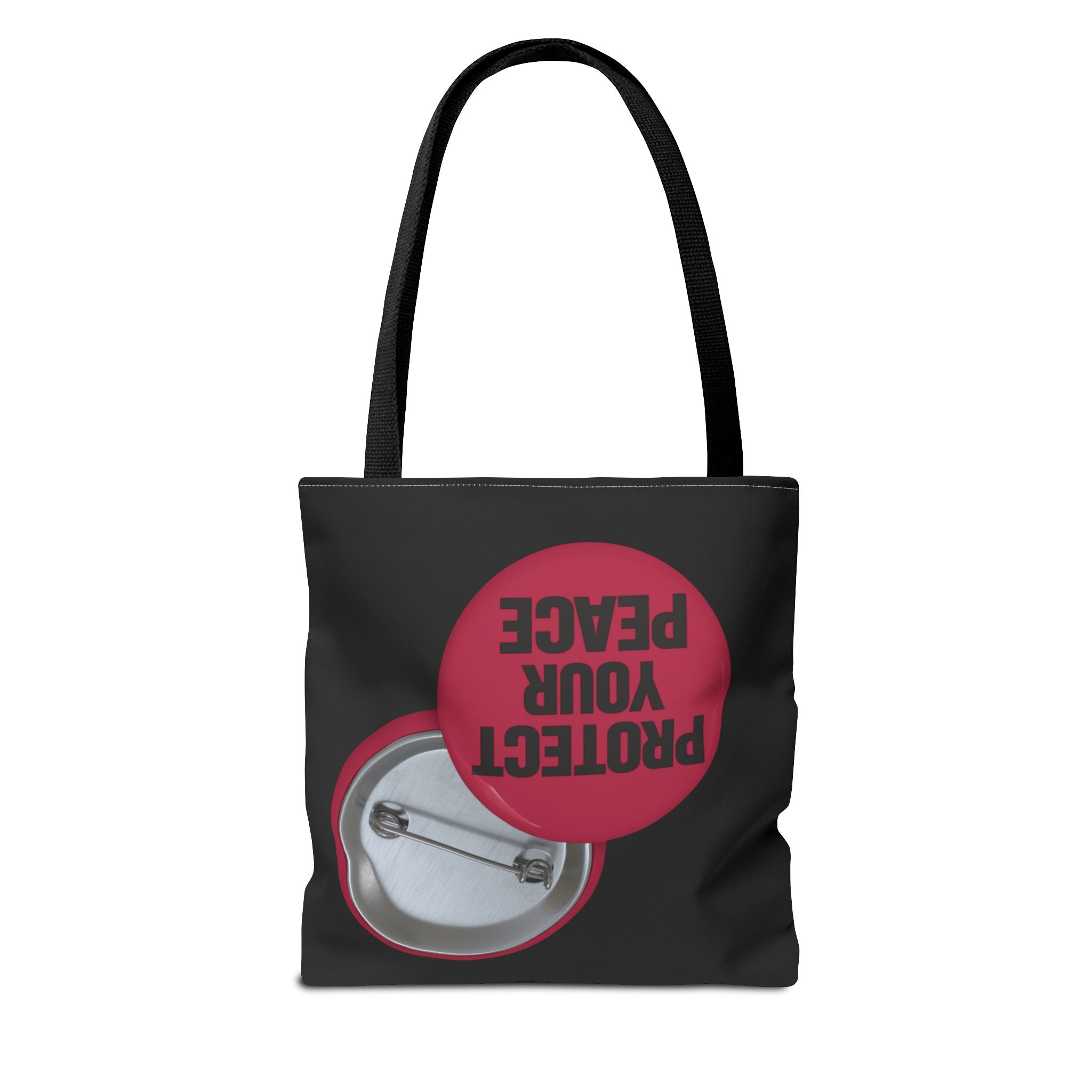 Protect Your Peace Button Graphic Tote Bag