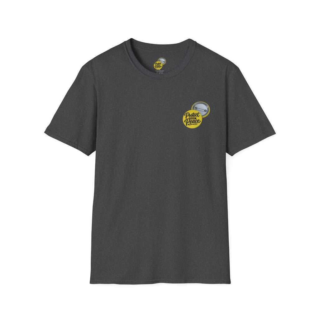 T-Shirt — 'Protect the Peace' Yellow Badge Casual Tee
