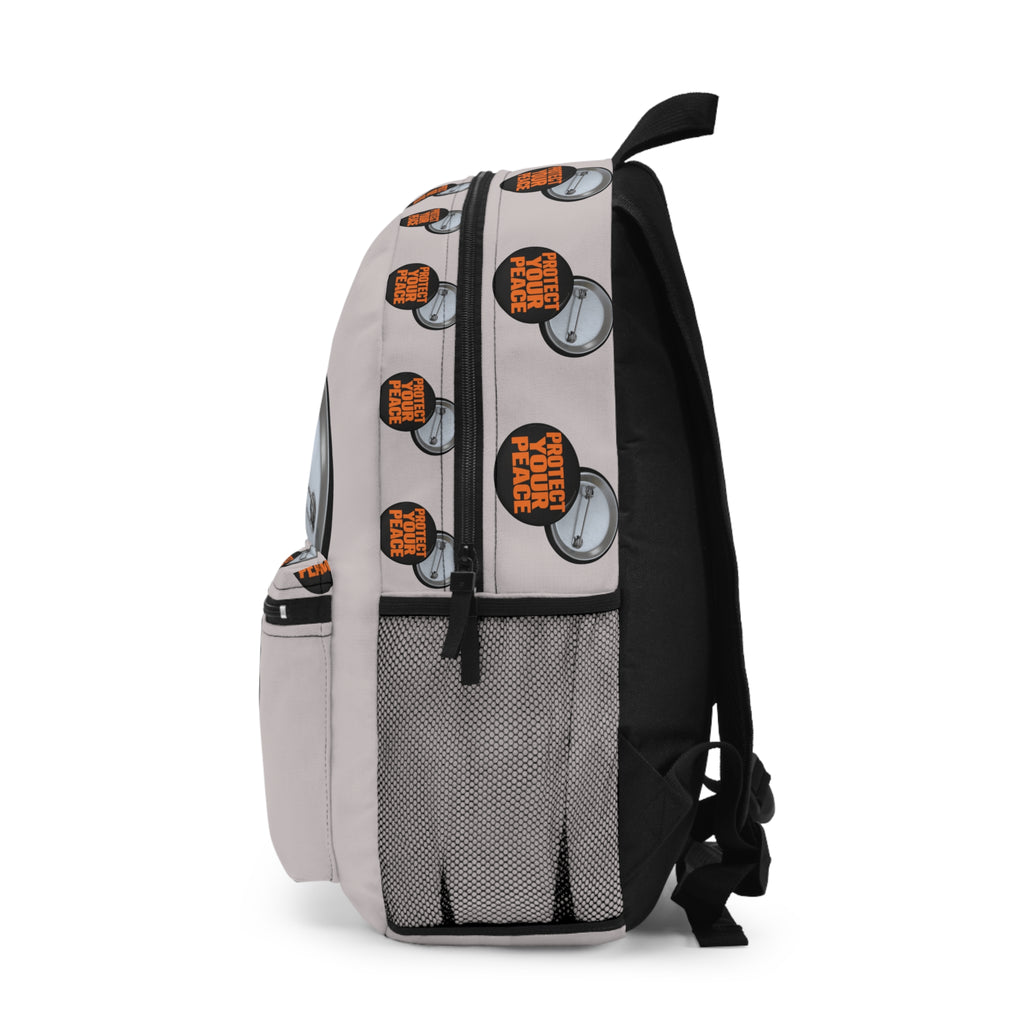 Protect Your Peace Button Pattern Backpack — Inspirational Statement Bag