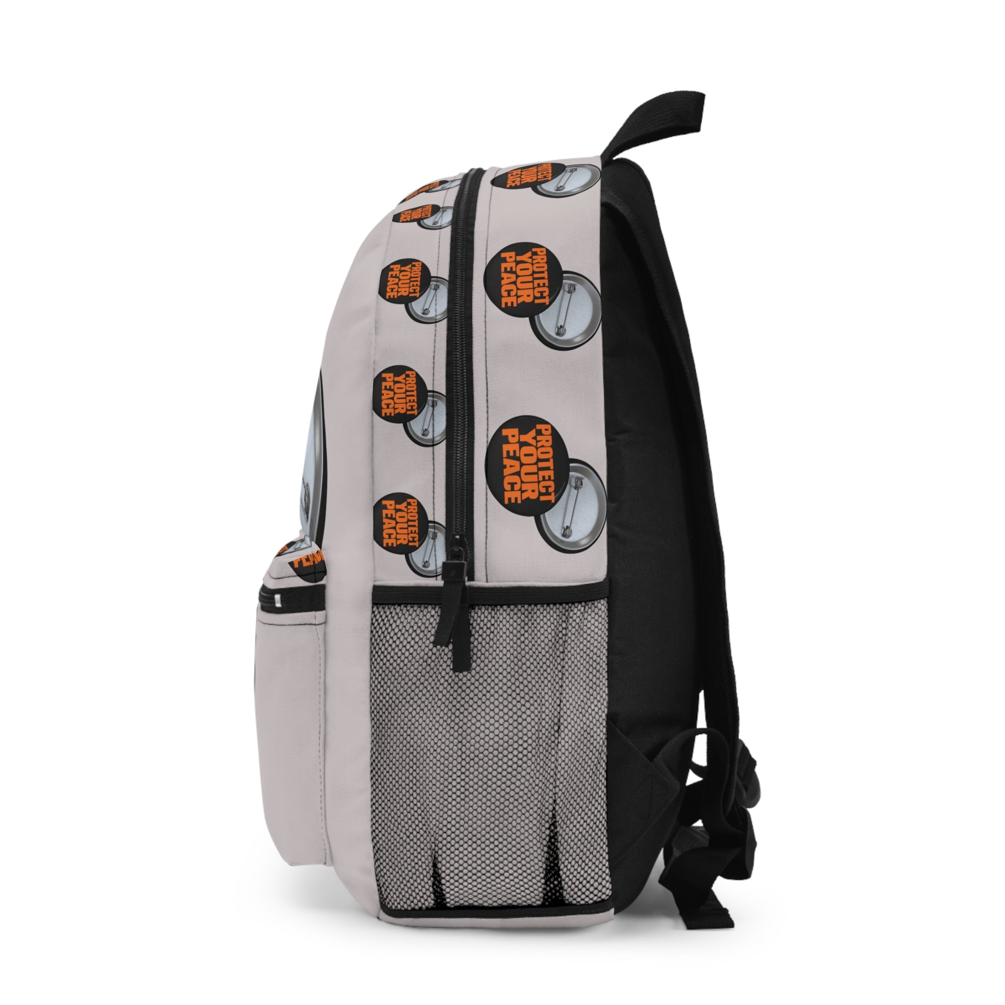 Protect Your Peace Button Pattern Backpack — Inspirational Statement Bag