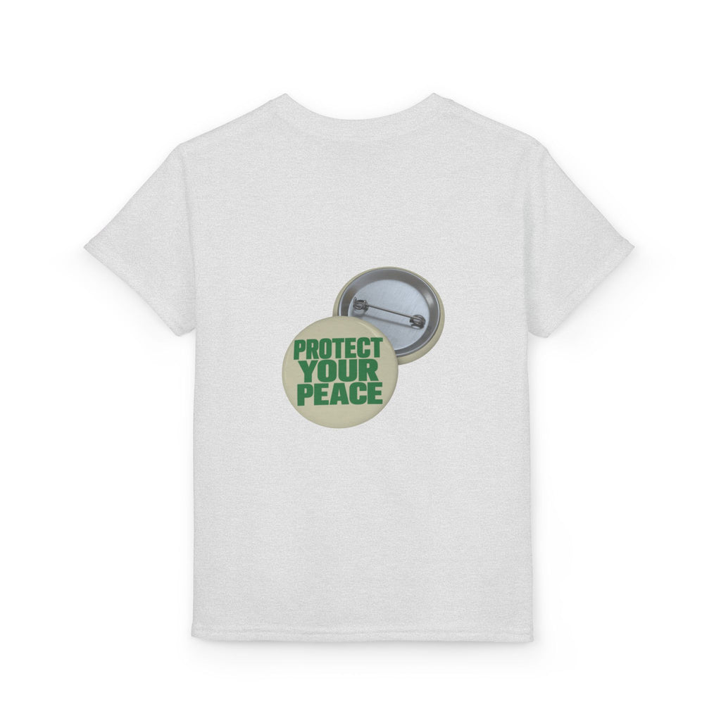 Youth T-Shirt — "Protect Your Peace" Button Graphic
