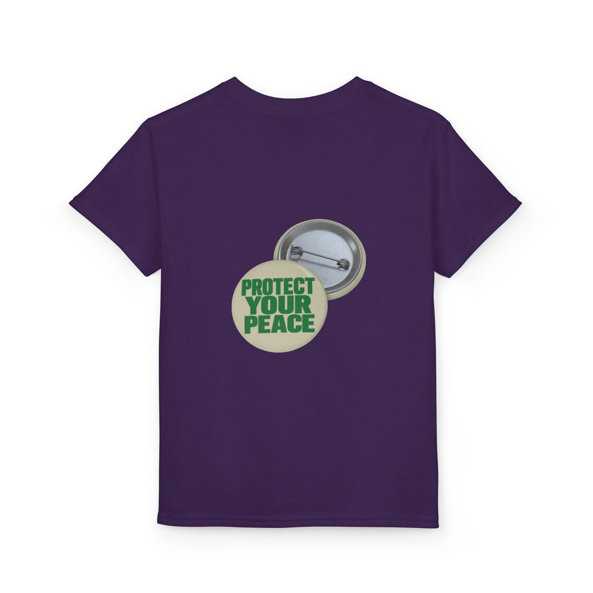 Youth T-Shirt — "Protect Your Peace" Button Graphic