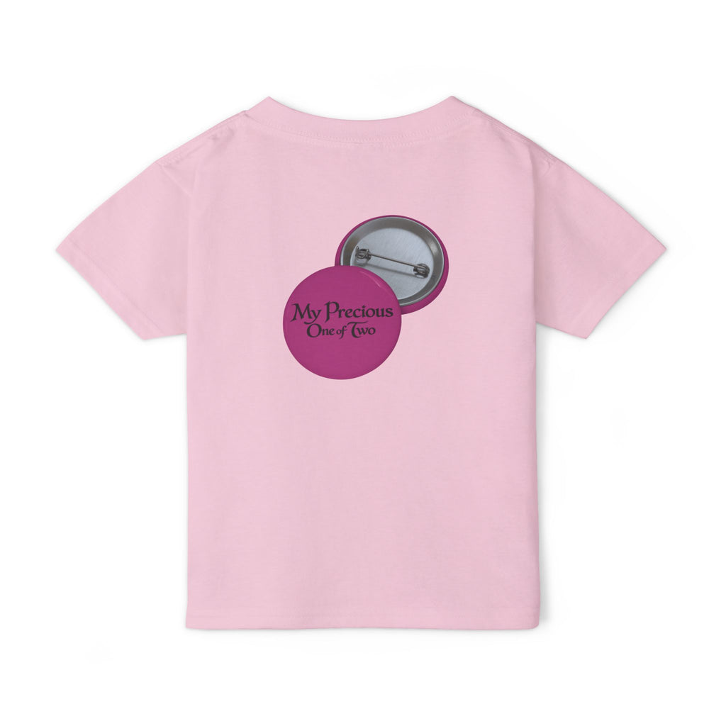 Toddler T-Shirt — "My Precious One of Four  Pink Button Graphic design