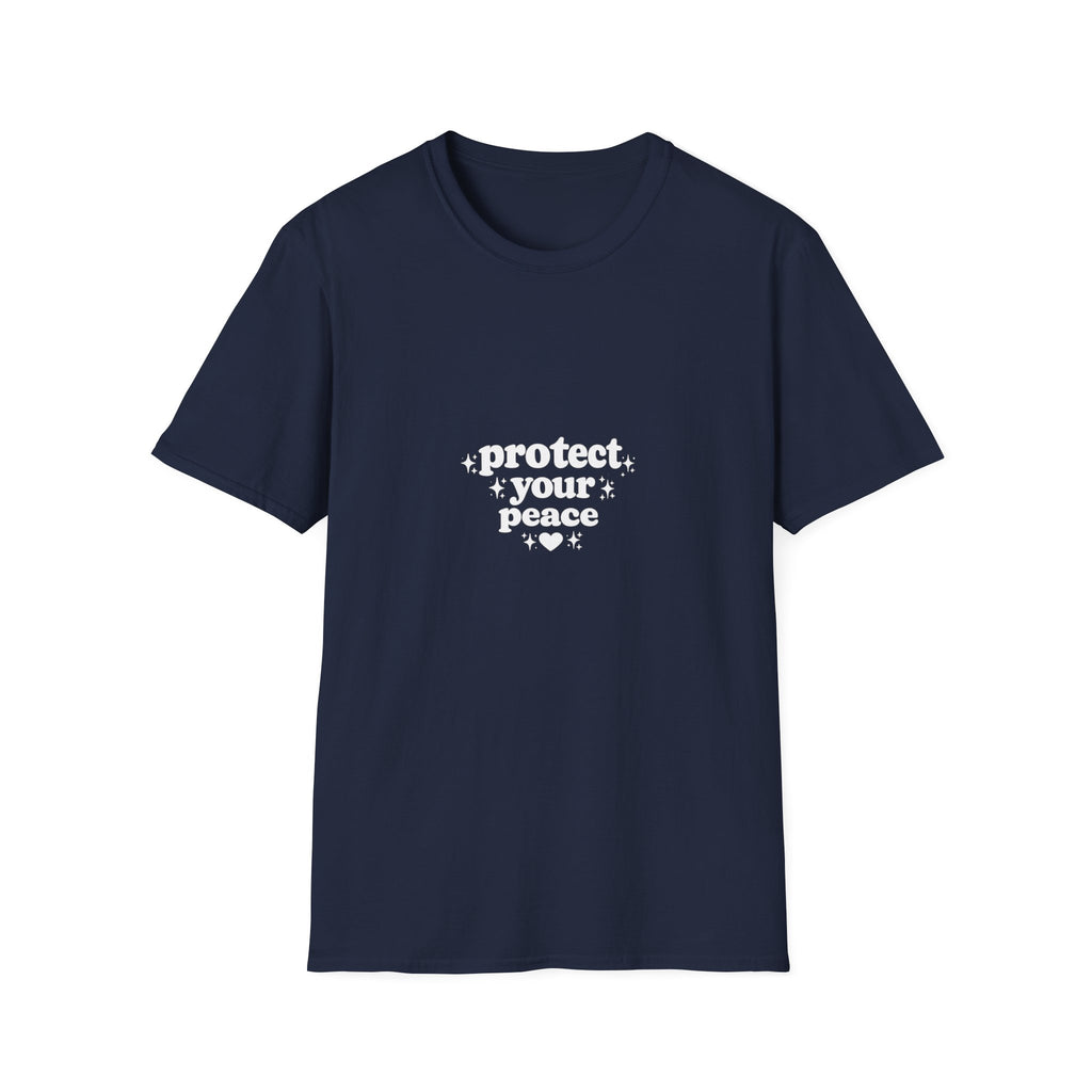 Protect Your Peace T-Shirt — Minimalist Embroidered Self-Care Tee