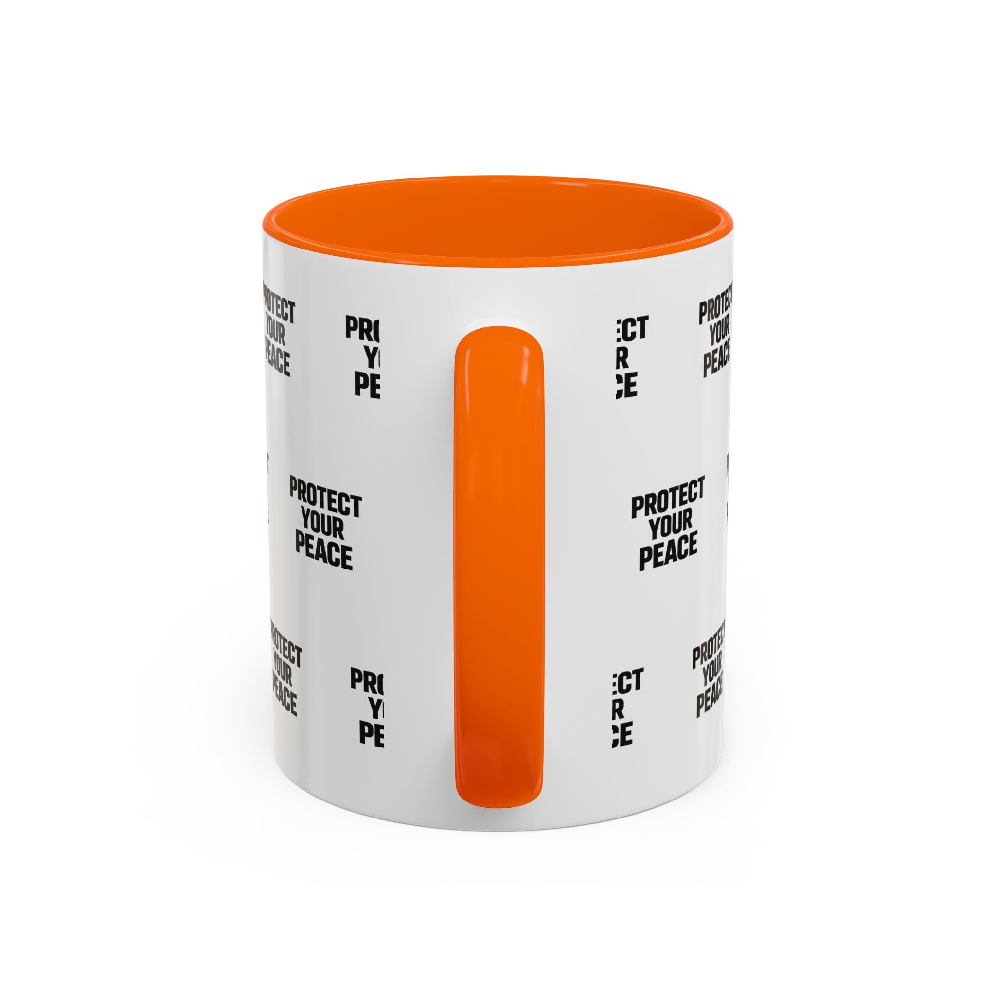 Protect Your Peace Accent Coffee Mug — Repeating Text 11/15oz