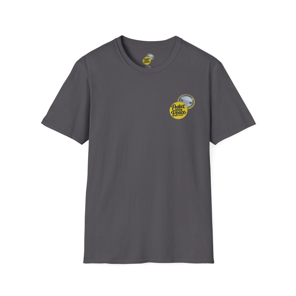 T-Shirt — 'Protect the Peace' Yellow Badge Casual Tee