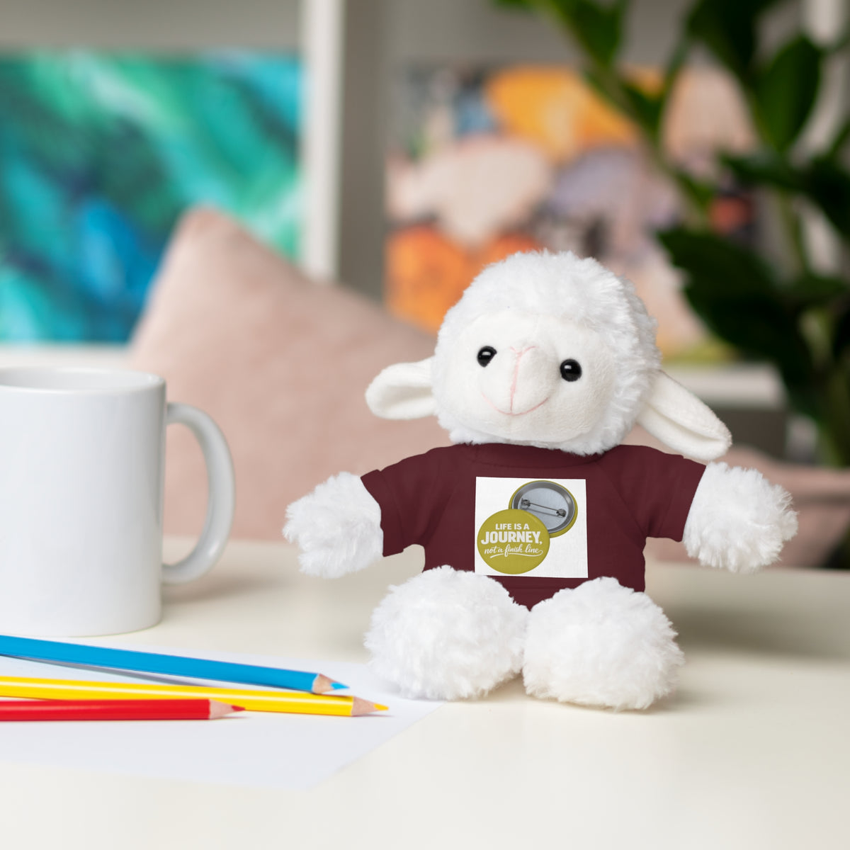 Cute Brown Teddy Bear with 'Life Is a Journey not a finish line.' Tee — Plush Gift for Kids & Travelers