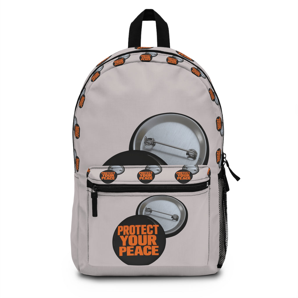 Protect Your Peace Button Pattern Backpack — Inspirational Statement Bag