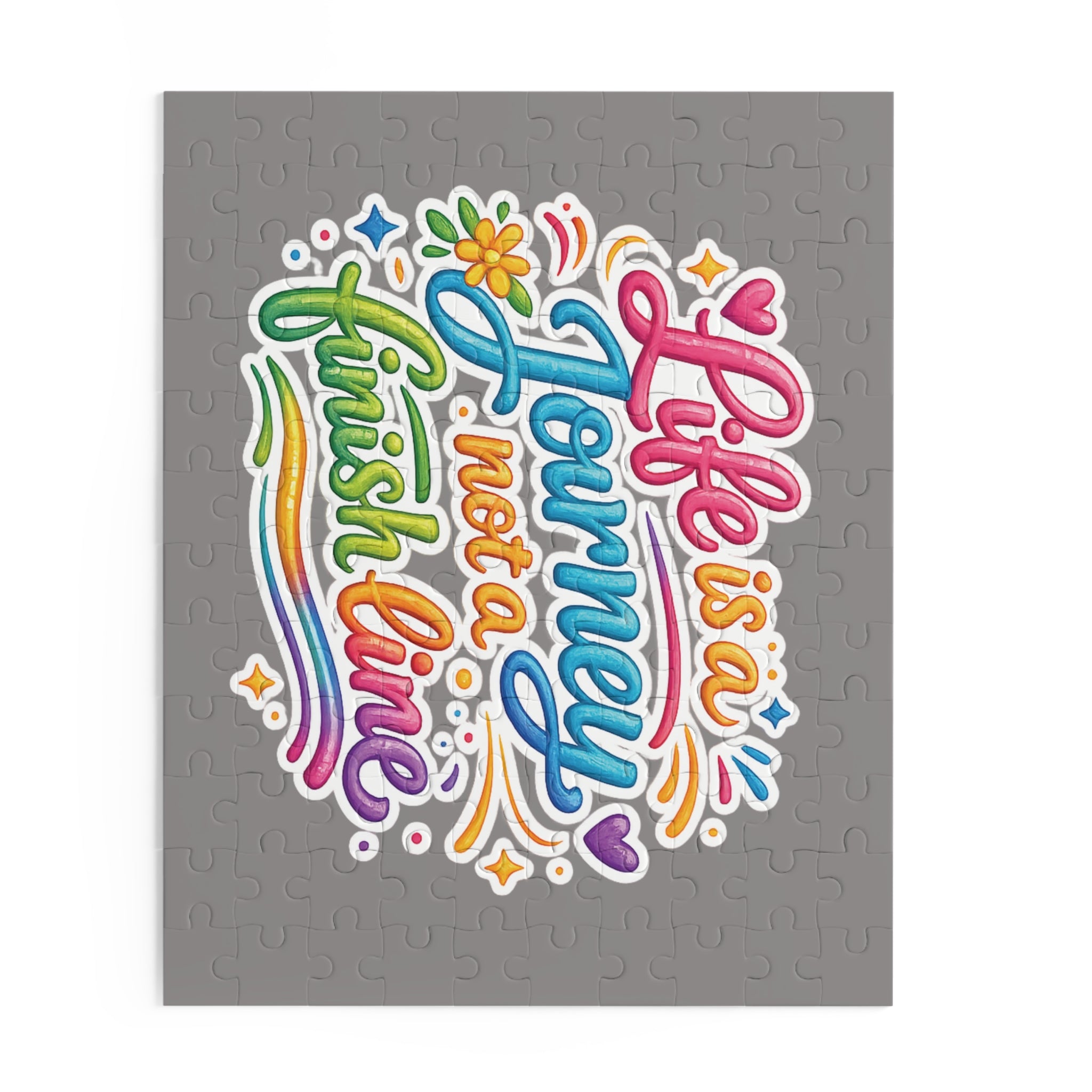Puzzle — "Life is a Journey, Not a Finish Line" Colorful Inspirational Jigsaw