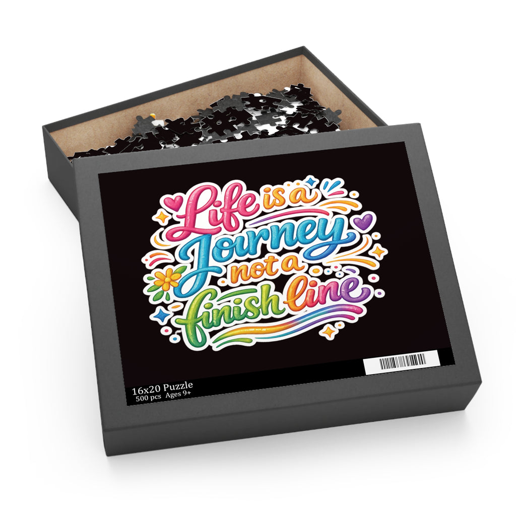 Inspirational Puzzle — "Life Is a Journey, Not a Finish Line" Colorful Motivational Jigsaw