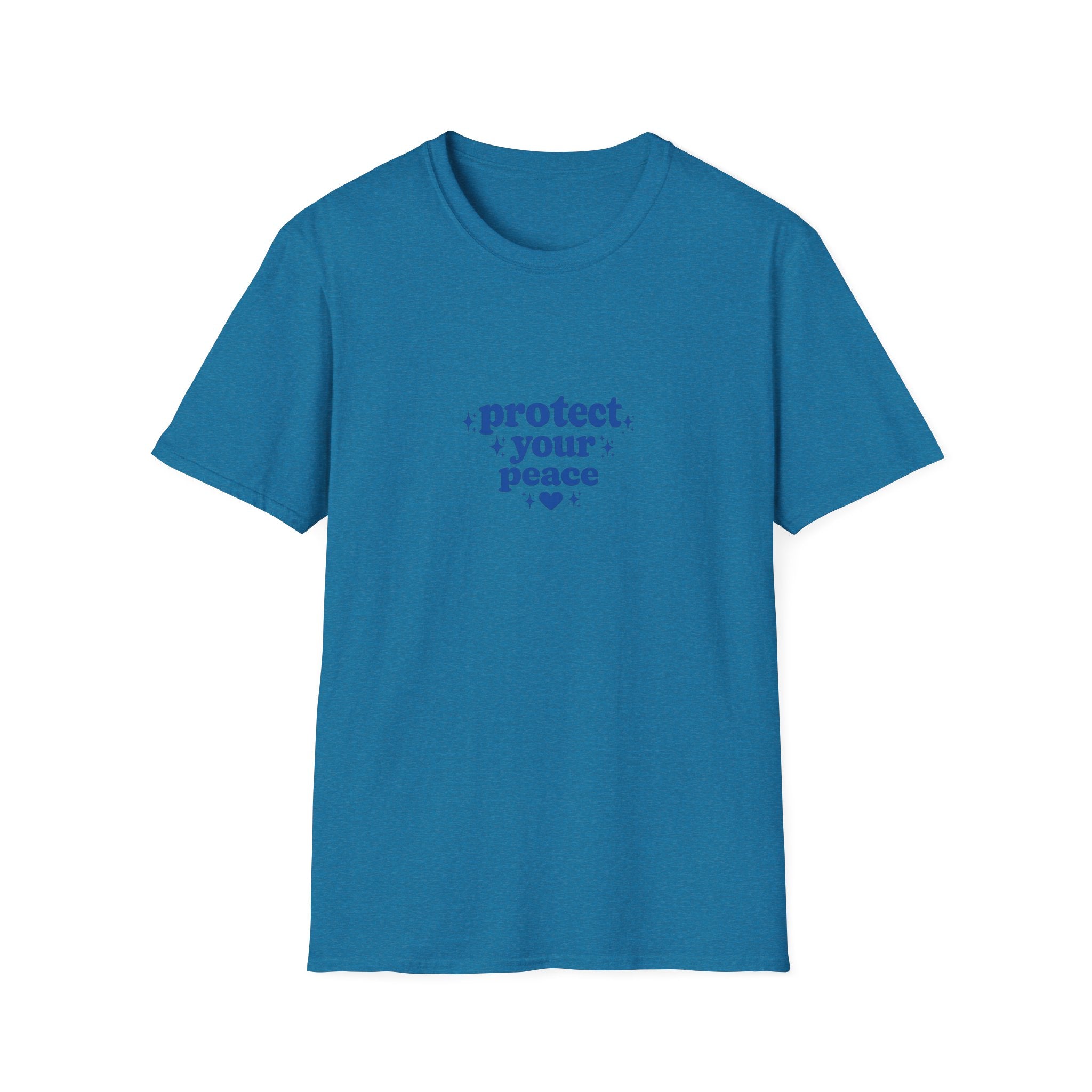 Protect Your Peace T-Shirt — Minimal Blue Self-Care Tee