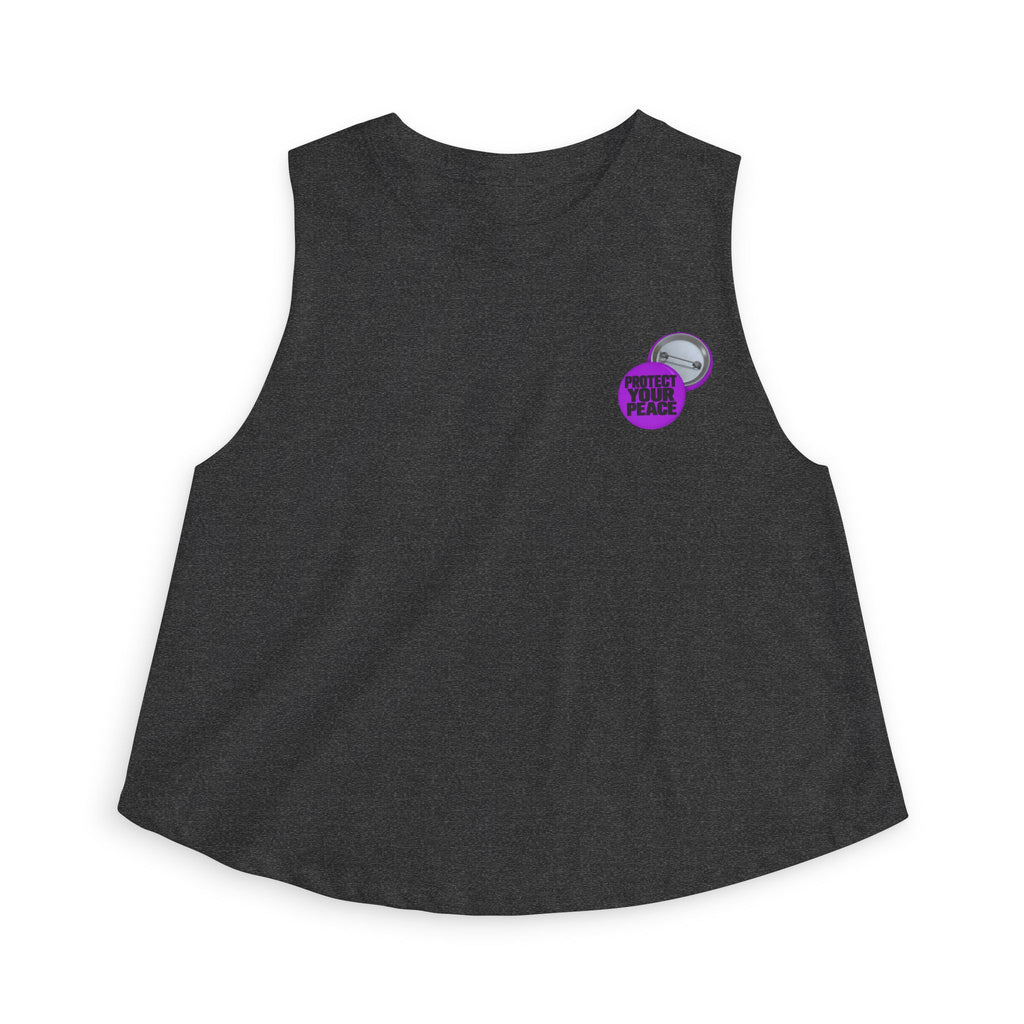 Crop Top — Small Purple Retro Cassette Graphic