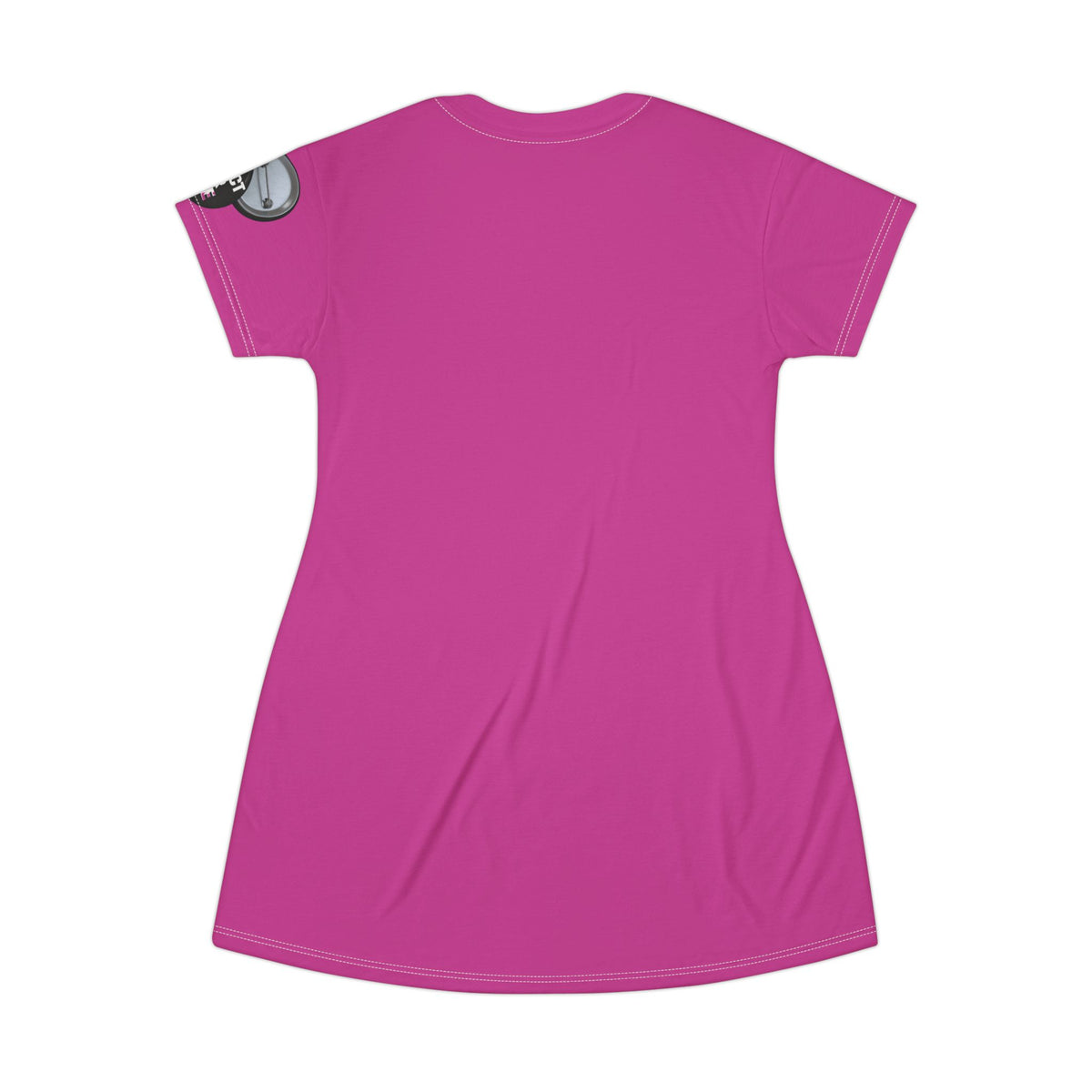 Magenta T-Shirt Dress I have a sound mind Graphic design right bottom and protect your peace on left sleeve.