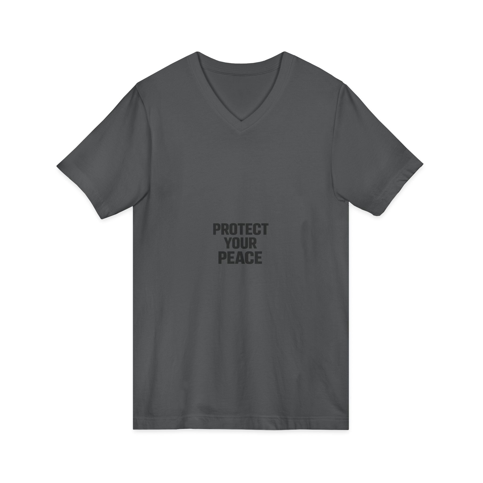 Protect Your Peace V-Neck Tee — Minimalist Self-Care Message Shirt