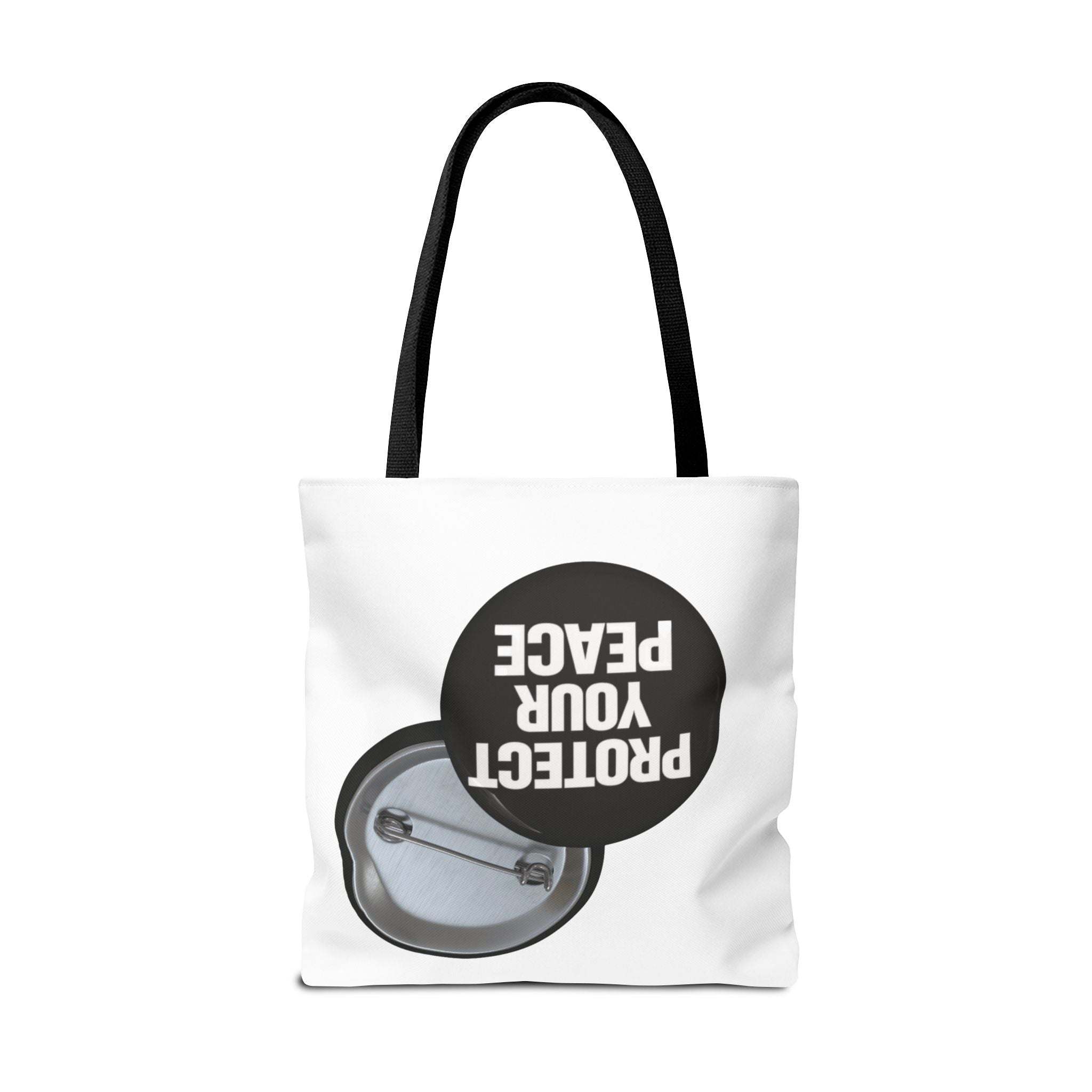 Tote — "Protect Your Peace" Button Design Cotton Tote Bag