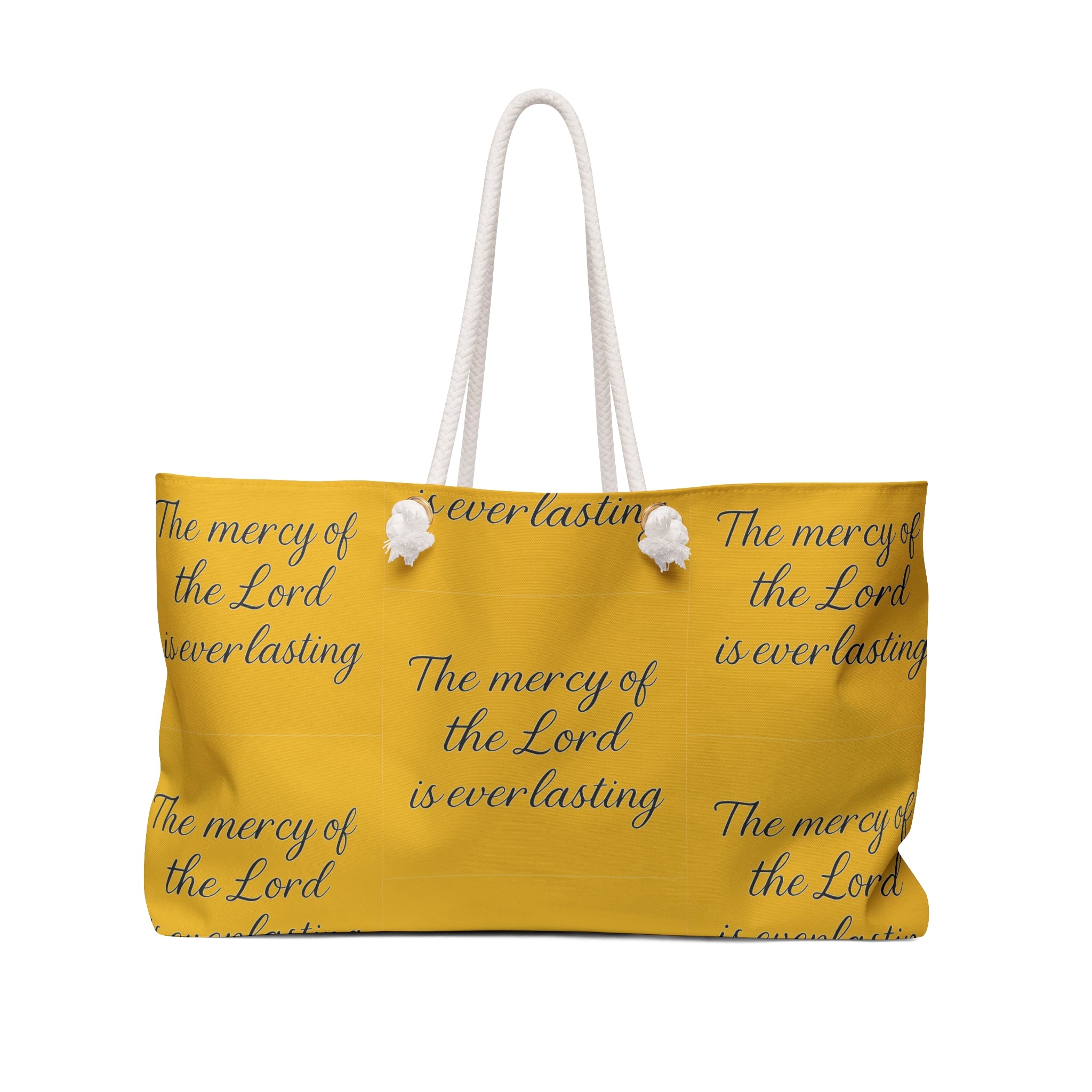 Weekender Bag – "The mercy of the Lord is everlasting" Christian Travel Tote