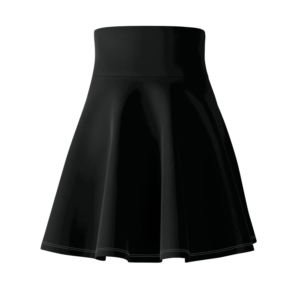 Solid Black Skater Skirt — High-Waist Flared Mini for Everyday & Casual Wear