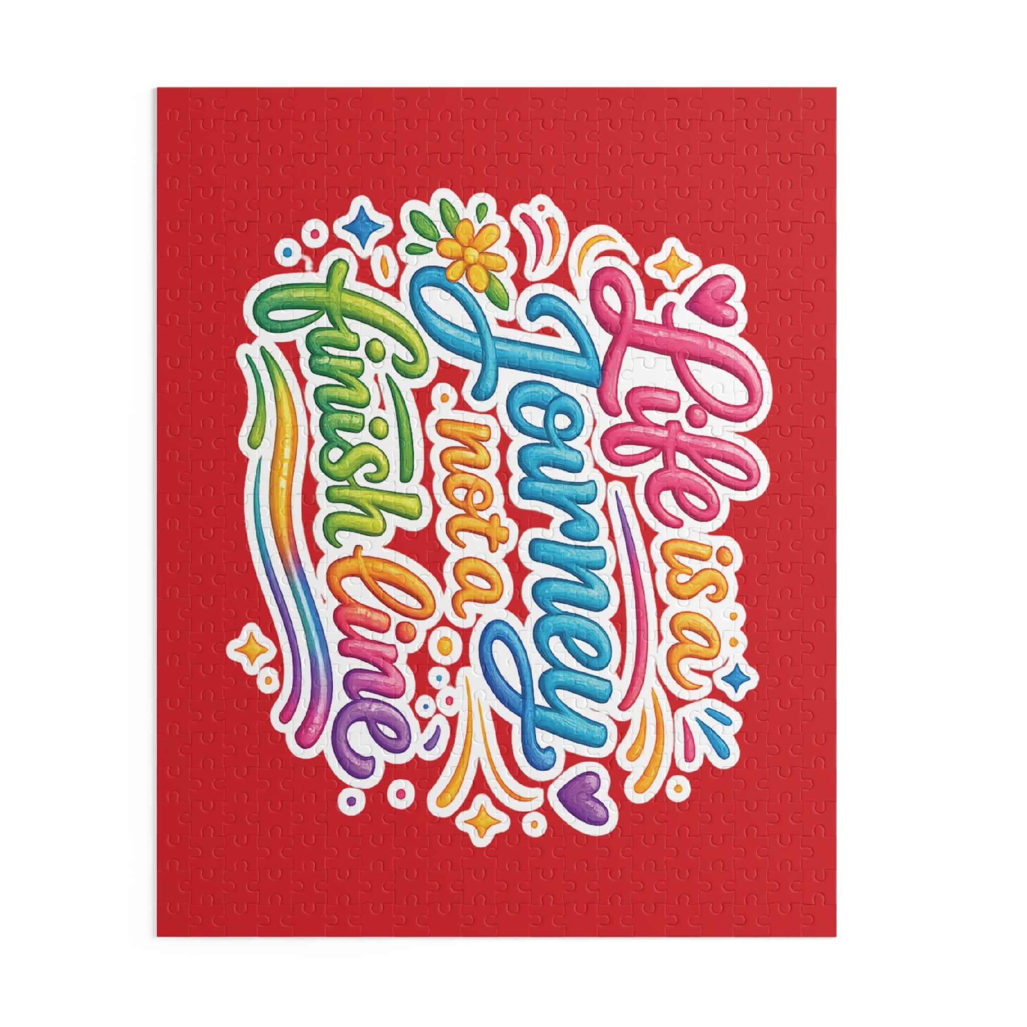 Inspirational Puzzle – “Life Is a Journey, Not a Finish Line” Colorful Motivational Jigsaw