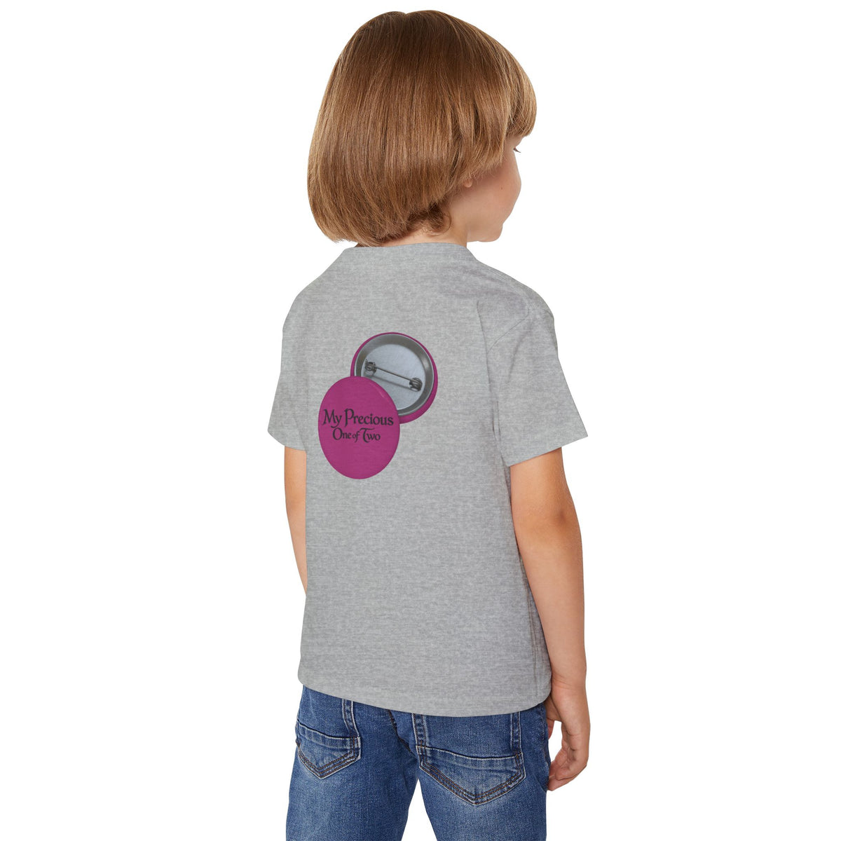 Toddler T-Shirt — "My Precious One of Four  Pink Button Graphic design