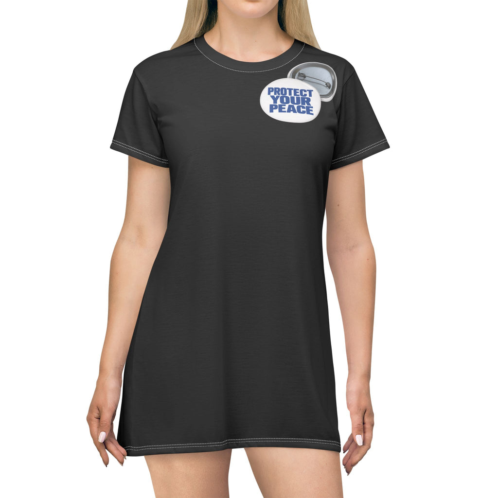 Protect Your Peace T-Shirt Dress — Relaxed Graphic Midi Dress