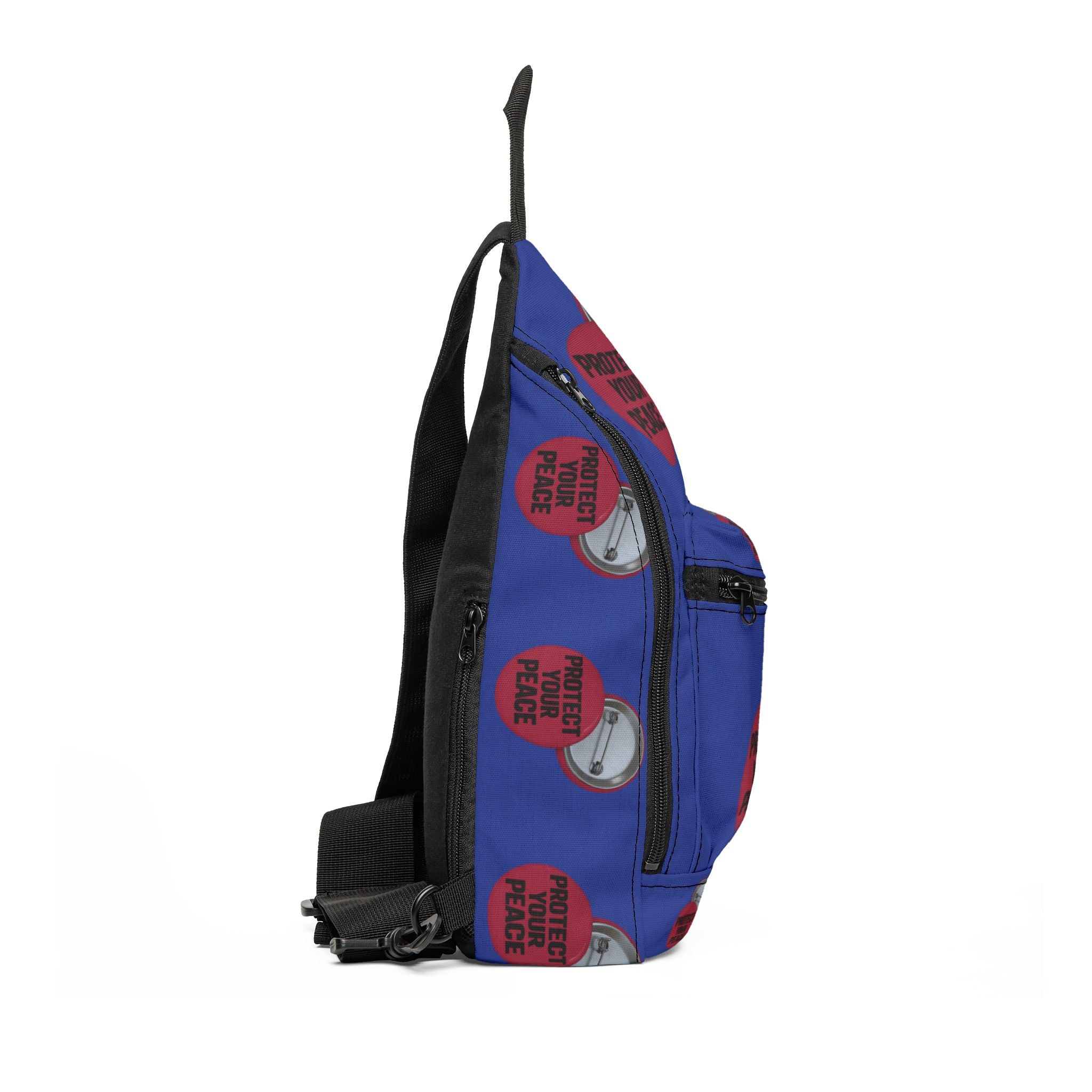 Sling Bag — "Protect Your Peace" Blue Crossbody Pack