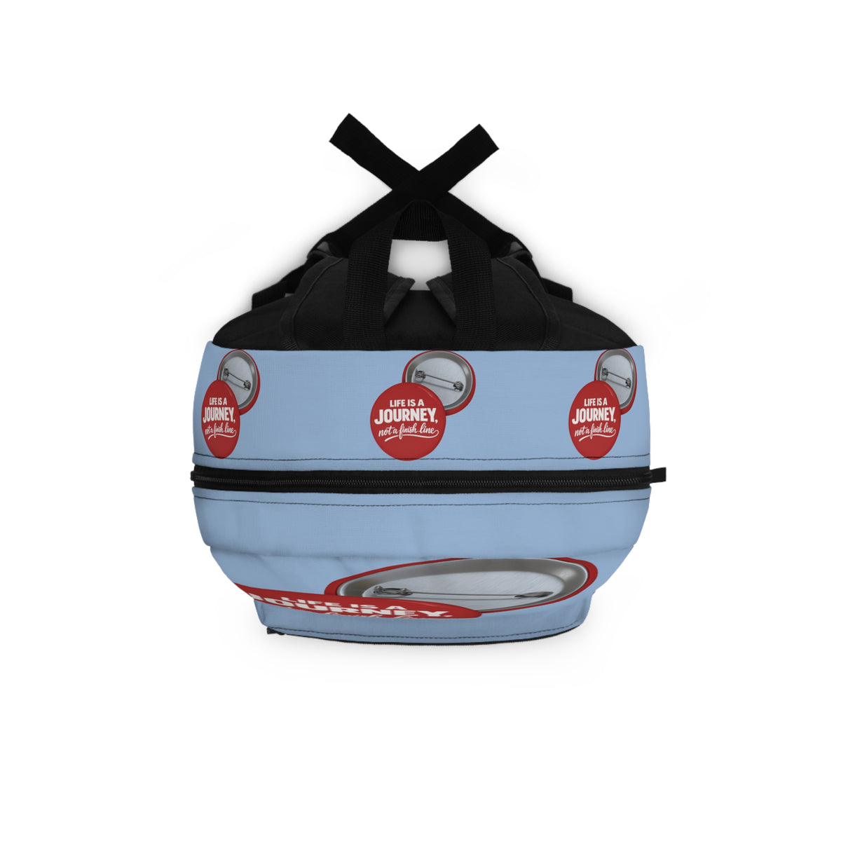 Inspirational graphic design  "Life Is a Journey, Not a Finish Line" Backpack — Motivational Travel & School Bag