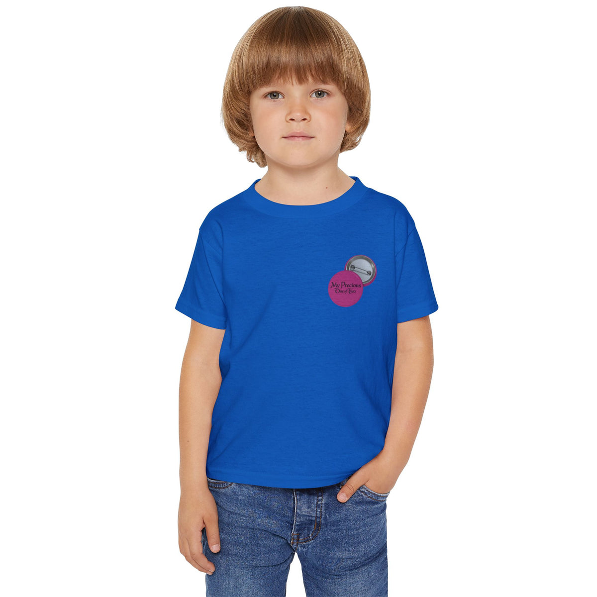 Toddler T-Shirt — "My Precious One of Four  Pink Button Graphic design
