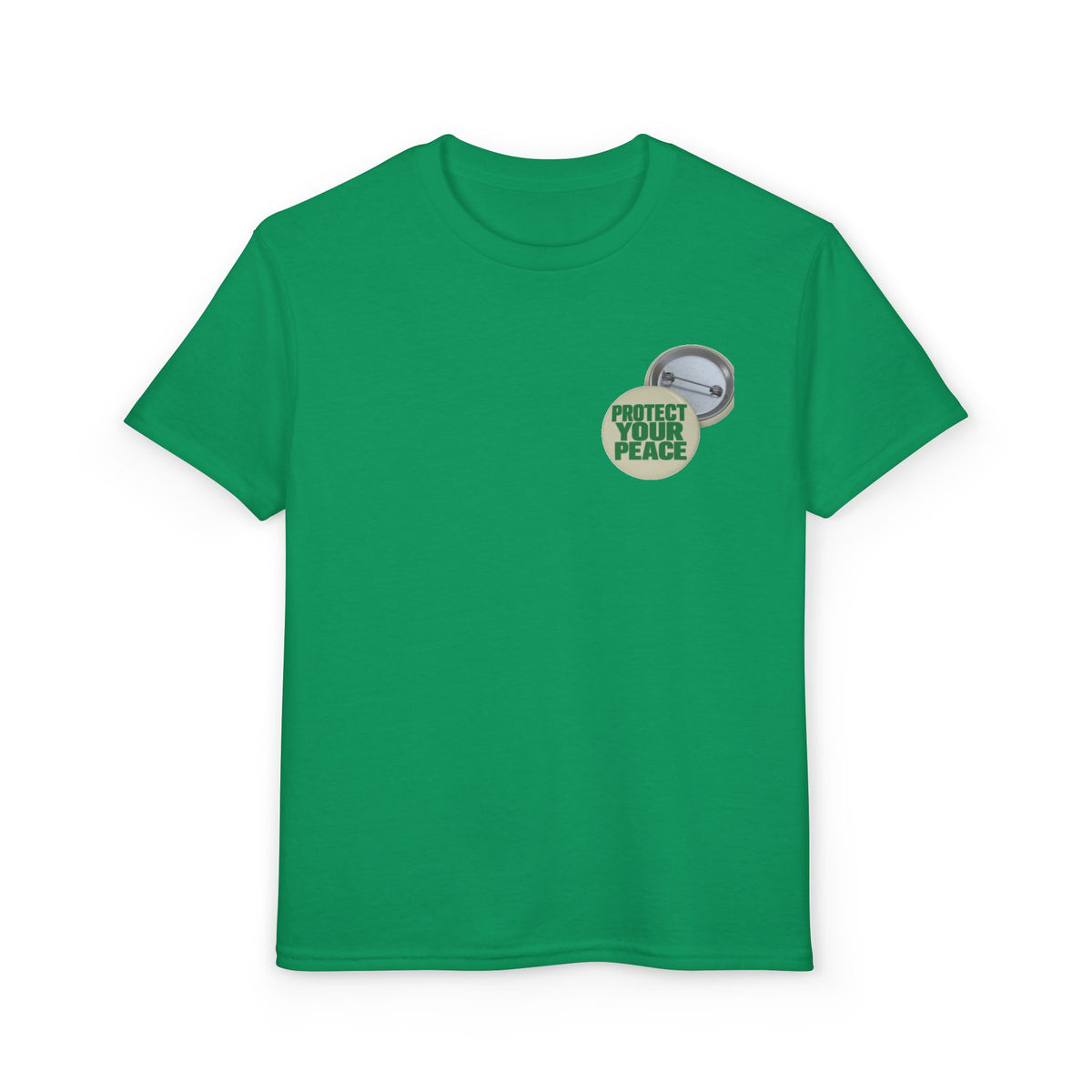 Youth T-Shirt — "Protect Your Peace" Button Graphic