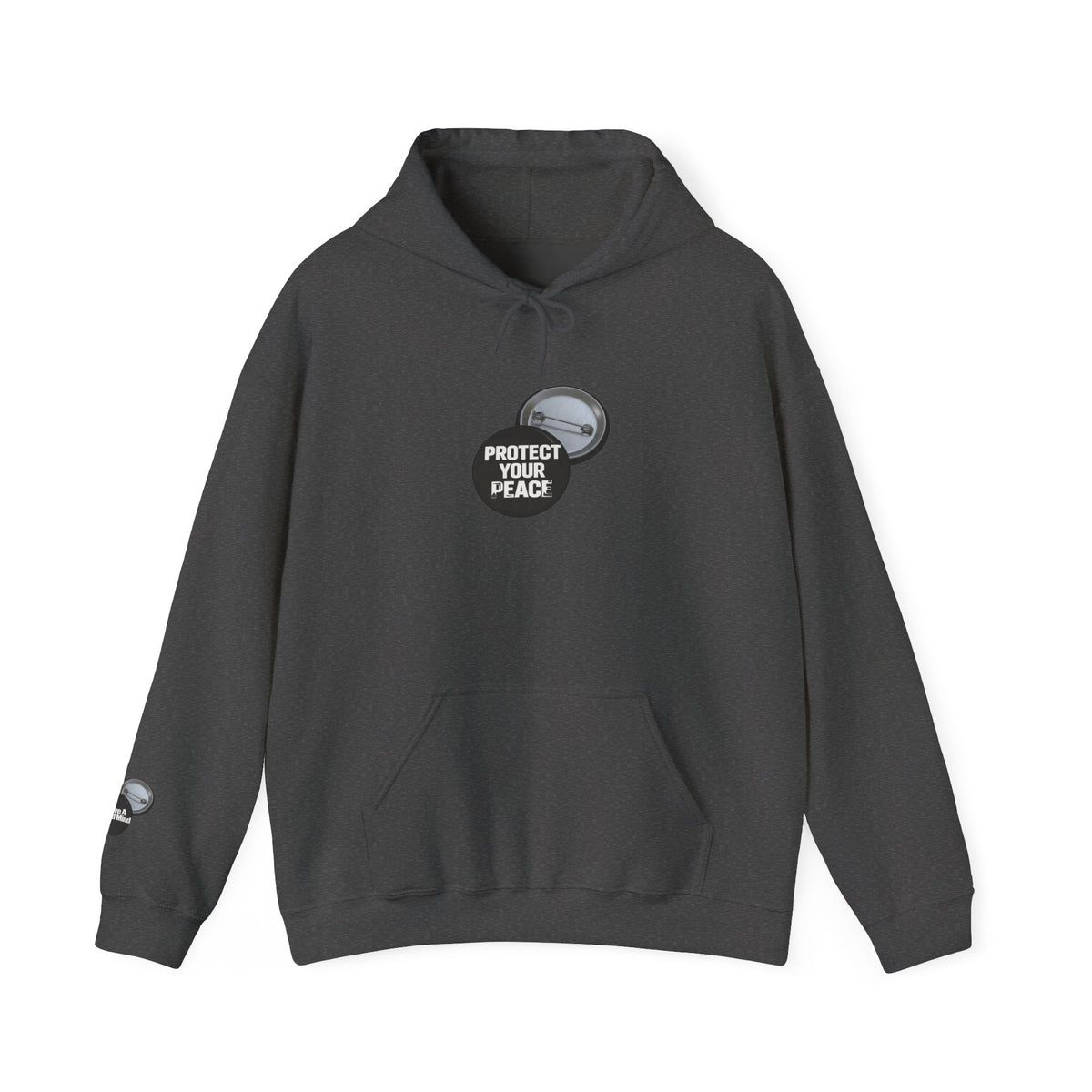 Hoodie graphic  and arm graphic design  protect your peace.