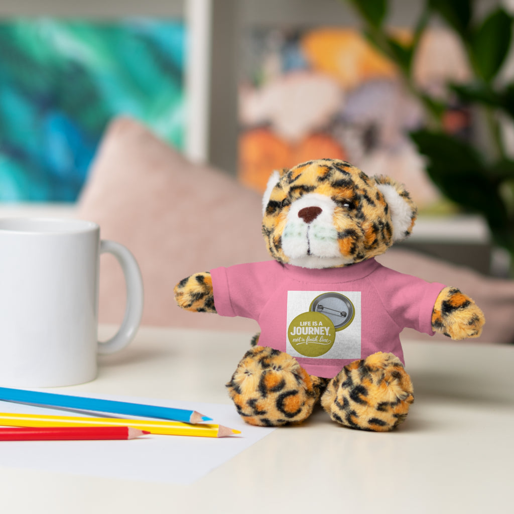 Cute Brown Teddy Bear with 'Life Is a Journey not a finish line.' Tee — Plush Gift for Kids & Travelers